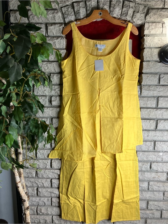 Vintage Dresses & Skirts - Vintage 90s Newport News Midi Dress Linen Cotton